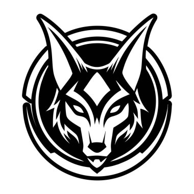 A glyph style icon of a jackal logo