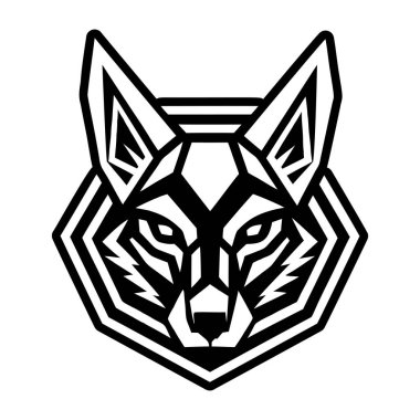 A glyph style icon of a jackal logo