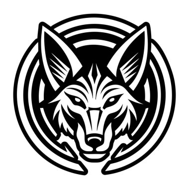 A glyph style icon of a jackal logo