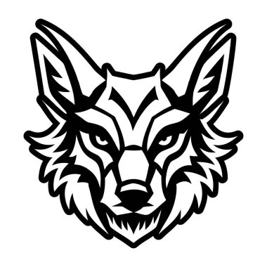 A glyph style icon of a jackal logo