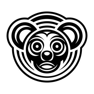 bear head head icon, simple style