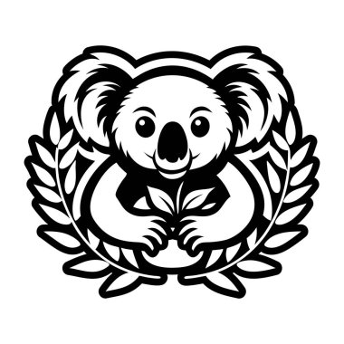 koala cartoon illustration, vector, illustration, logo, isolated on white background.