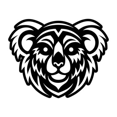 vector black and white lion face.
