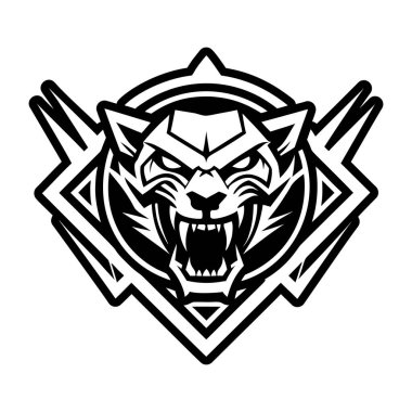 Kaplan maskotu logo vektör çizimi tasarımı