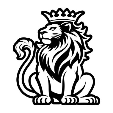 lion head, illustration on white