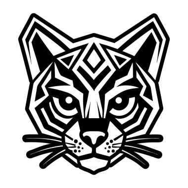 tiger head with geometric pattern. vector illustration in flat style