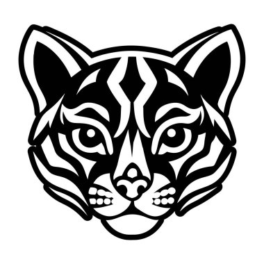 tiger icon in black and white style. vector illustration.