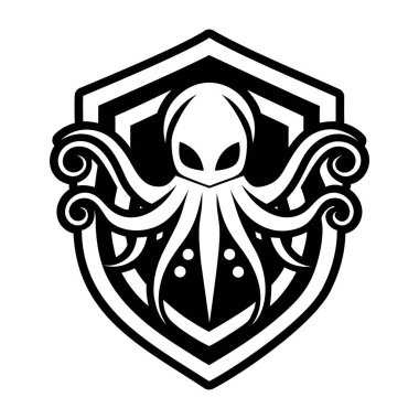 Bir ahtapot yüzünü tasvir eden katı bir biçim simgesi