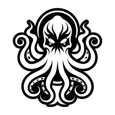 Glyph style icon showing an octopus head