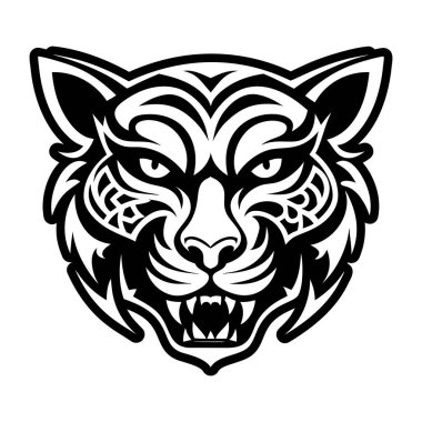 Siyah kaplan dövmesi. vektör illüstrasyonu