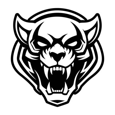 Kaplan başlı maskot tasarım şablonu