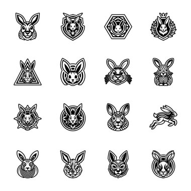 bundle of rabbit set style icons