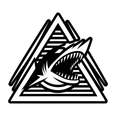 shark with triangle icon vector illustration design