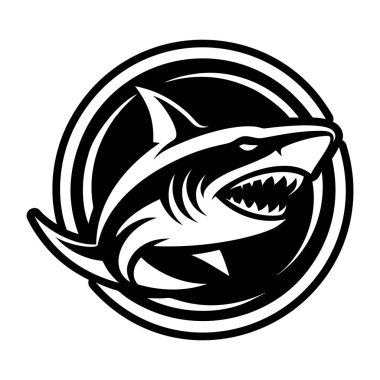 Beyaz arkaplanda köpekbalığı vektör illüstrasyonu