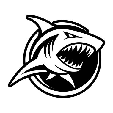 Köpekbalığı simgesi vektör illüstrasyonu