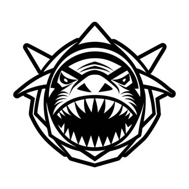 angry monster with teeth