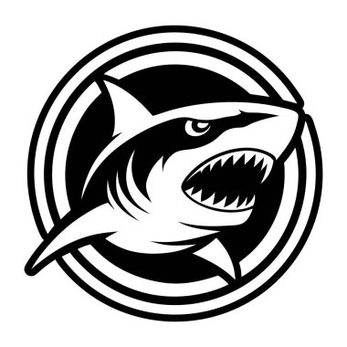 Köpekbalığı logosu vektör illüstrasyon tasarımı