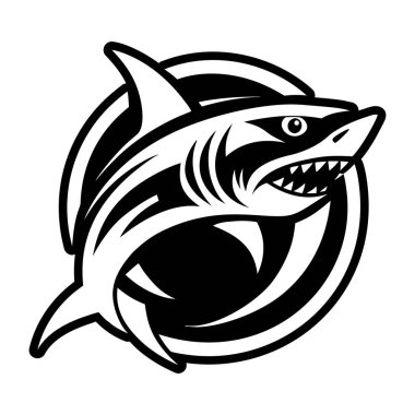 köpekbalığı simgesi beyaz arka plan üzerinde