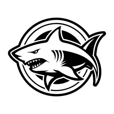 vector illustration of shark logo design template