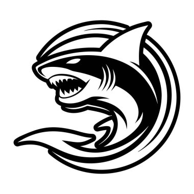 shark mascot logo vector design template