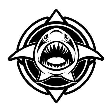 Köpekbalığı logo vektör illüstrasyonu