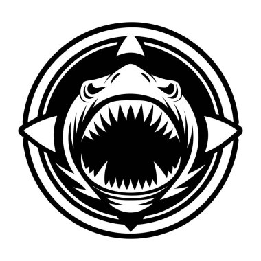 angry shark mascot logo vector