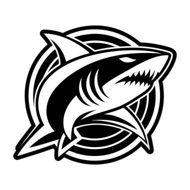 black shark icon. simple illustration of big shark vector icon for web design isolated on white background