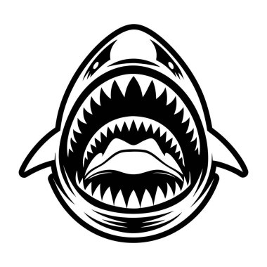 Köpekbalığı çizgi film vektör tasarımı