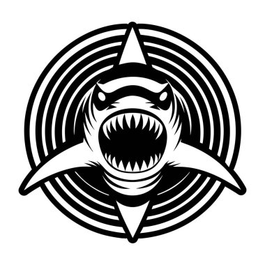 Shark Logo Şablonu vektör resimleme tasarımı