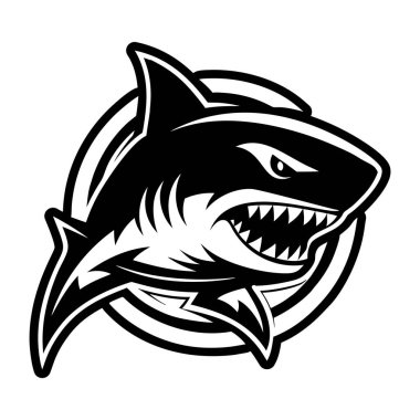 shark logo, vector illustration, icon