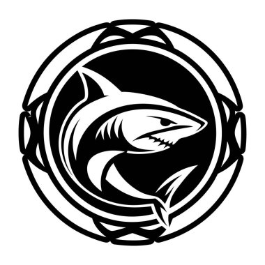 fish head vector logo design. vector illustration