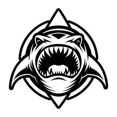 Köpekbalığı logosu tasarımı vektör şablonu, köpekbalığı şablonu, köpekbalığı logosu şablonu