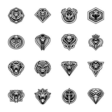 Kabile sembollü siyah vektör simgeleri kümesi