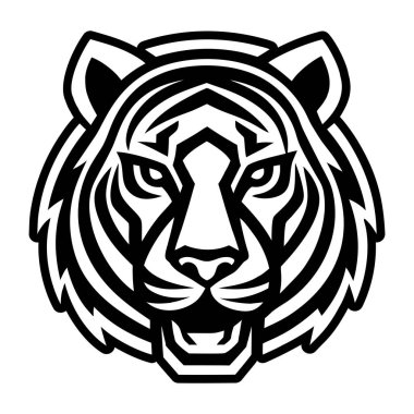 Beyaz arka planda siyah kaplan silueti