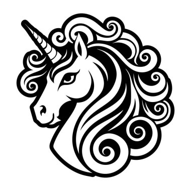 Tek boynuzlu at maskotunu gösteren bir sembol