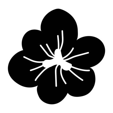 Çiçek tasvir eden katı bir biçim simgesi