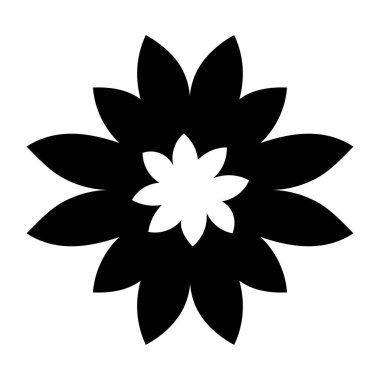 Bir çiçek yaprağını tasvir eden katı bir biçim simgesi