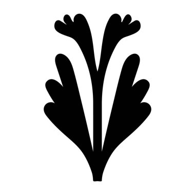 Bir akanthus bitkisini gösteren kabartma biçiminde simge