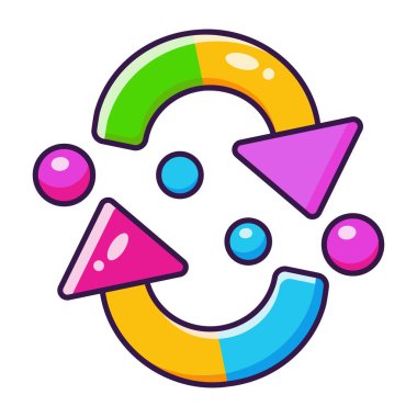 Senkronizasyonu temsil eden bir düz biçim simgesi