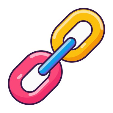 Zincir bağlantısını gösteren düz bir biçim simgesi