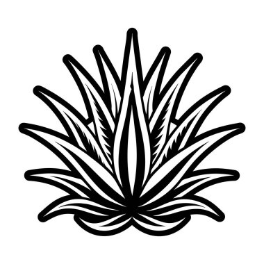 Tropikal palmiye yaprakları simgesi, siyah stil