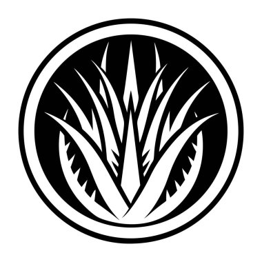 Yaprak simgesi olan bitki, siyah stil