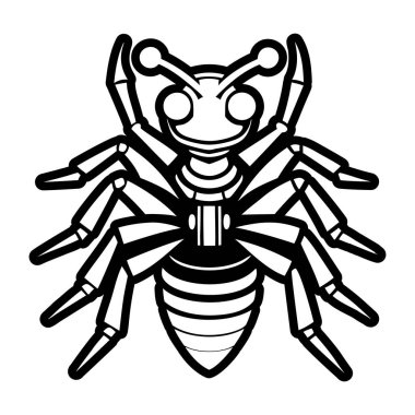 siyah ve beyaz çizgi film eşekarısı simgesi