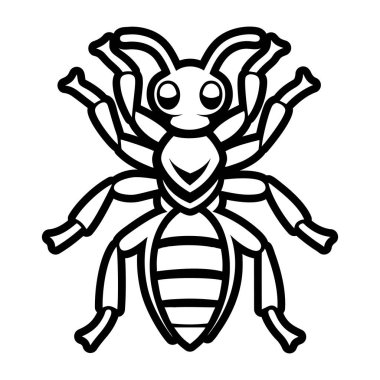 Arı simgesi. Anahat arı vektör simgesi beyaz arka plan üzerinde izole web tasarımı için