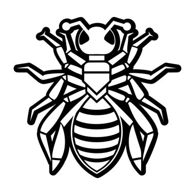 siyah ve beyaz çizgi film eşekarısı simgesi