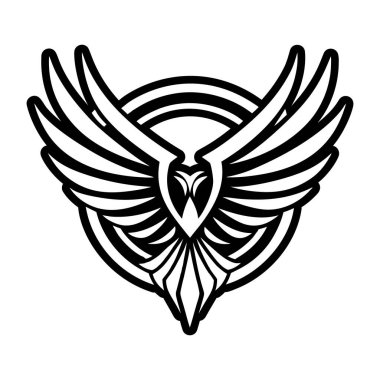 Bir kuş simgesinin vektör illüstrasyonu