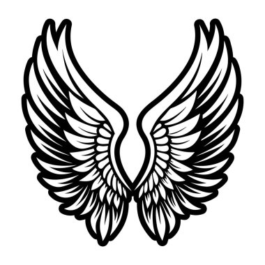 Beyaz arkaplanda kanatları olan siyah kanatlar