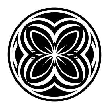 siyah-beyaz yuvarlak süsleme.