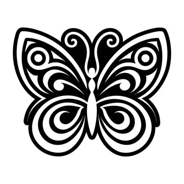 Beyaz arkaplanda izole edilmiş ana hatlı kelebek simgesi. Kelebek sembolü. vektör illüstrasyonu.