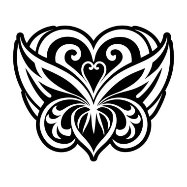 kanatlı bir kalp vektör çizim.